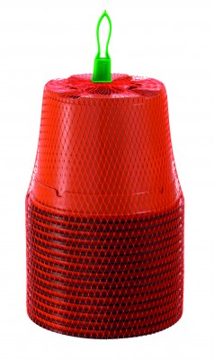 Plastic potjes 9 cm rond terra cotta per 18